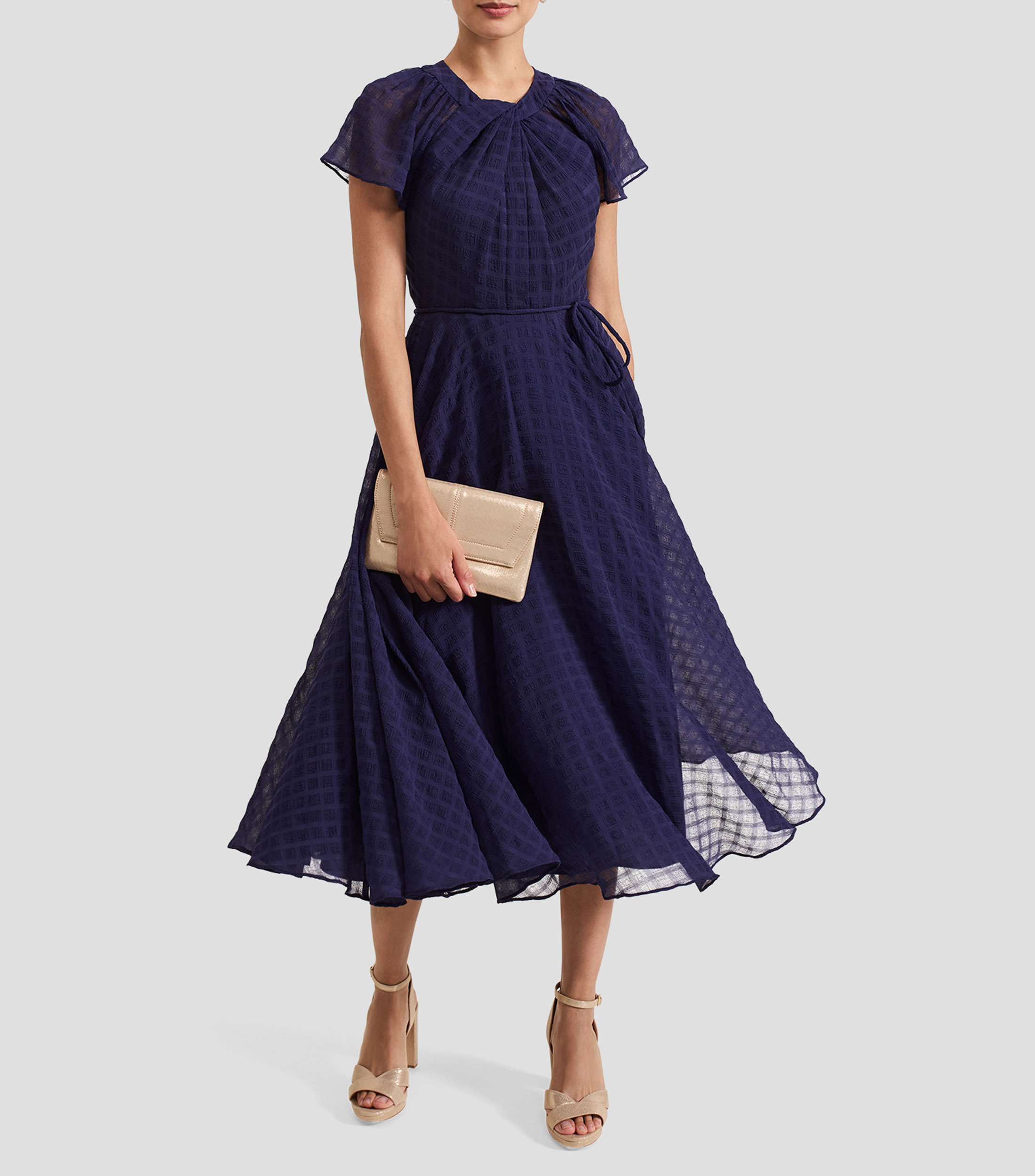 Vestido Midi manga corta Mujer